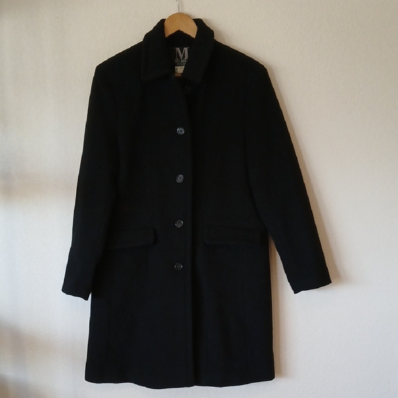 Mulberry Street Black Wool Blend Winter Coat - Picture 1 of 6